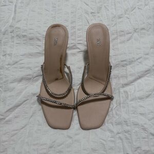 Zara Crystal-Embellished Strappy Heels – Size 39